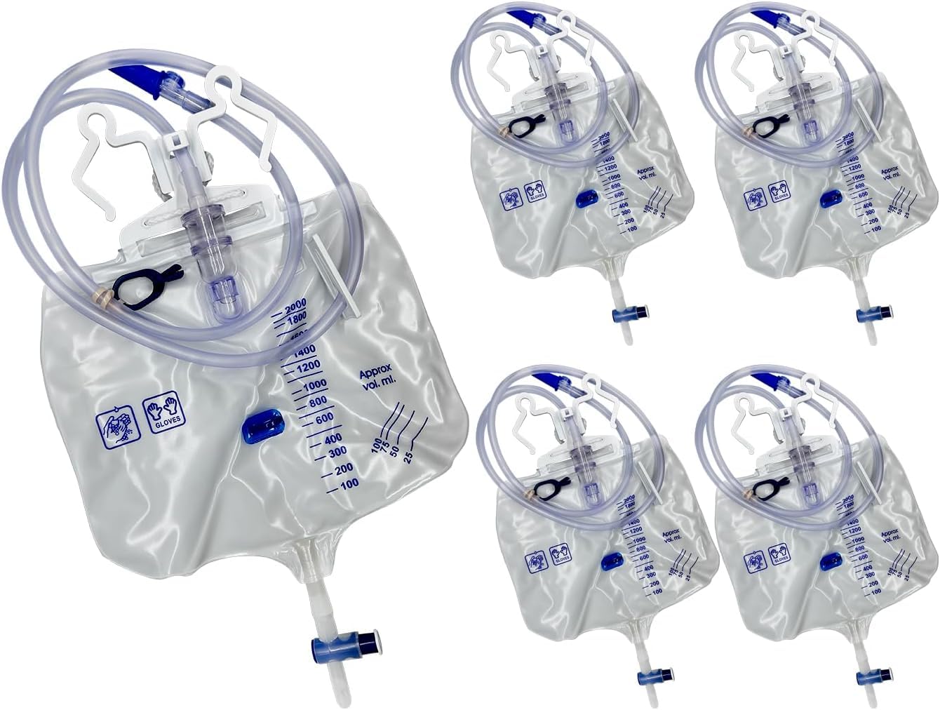 Endure Industries 5-pack urinary bag clamps secure the tubing during care