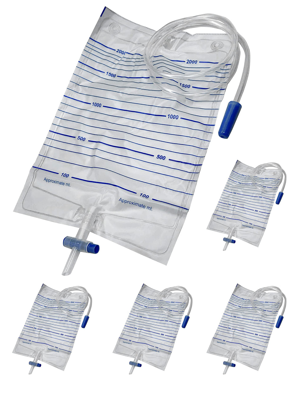 Endure Industries adult urine bag front view showing 2L capacity for reliable collection.