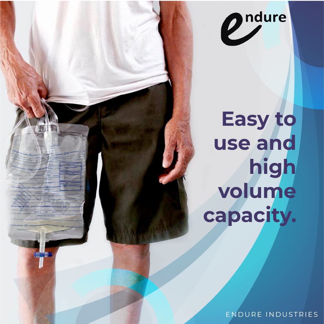 Endure Industries urine bag tubing connection close-up for secure fit.