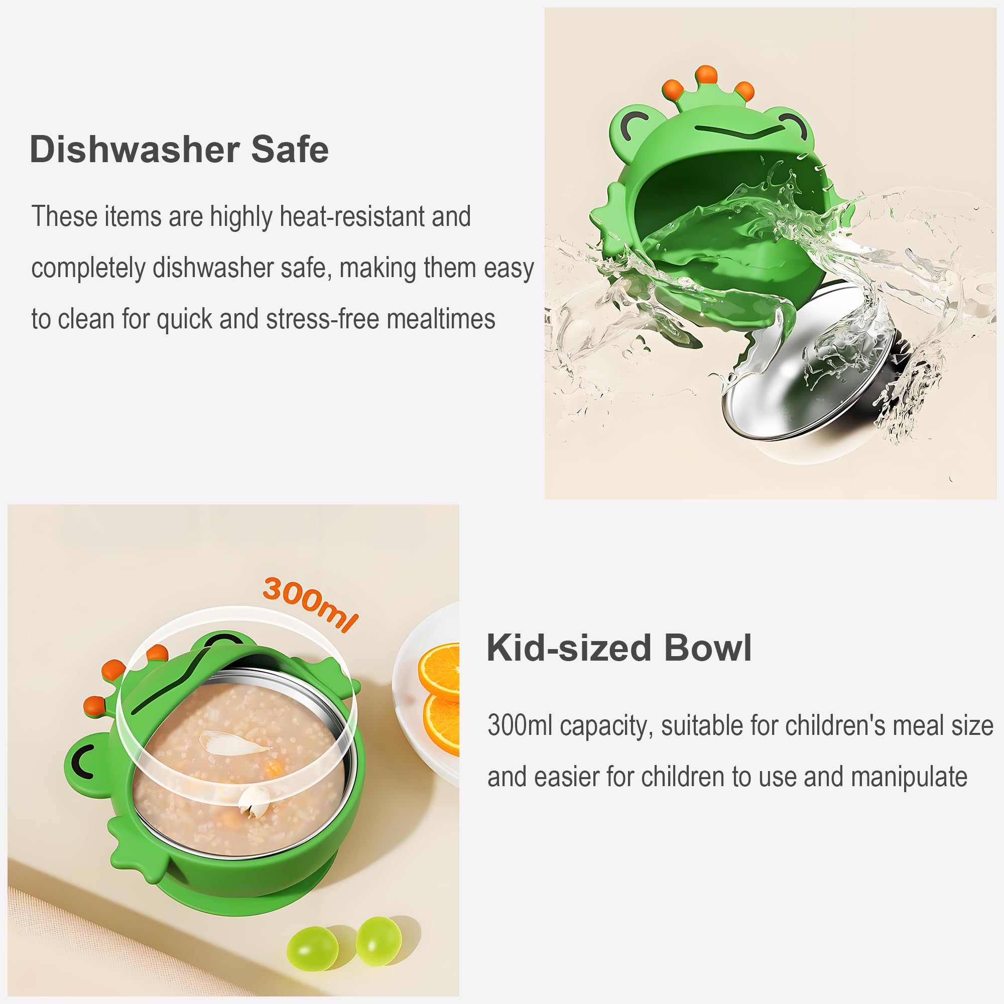 ENERGEVITY dishwasher-safe baby feeding set for easy cleanup.