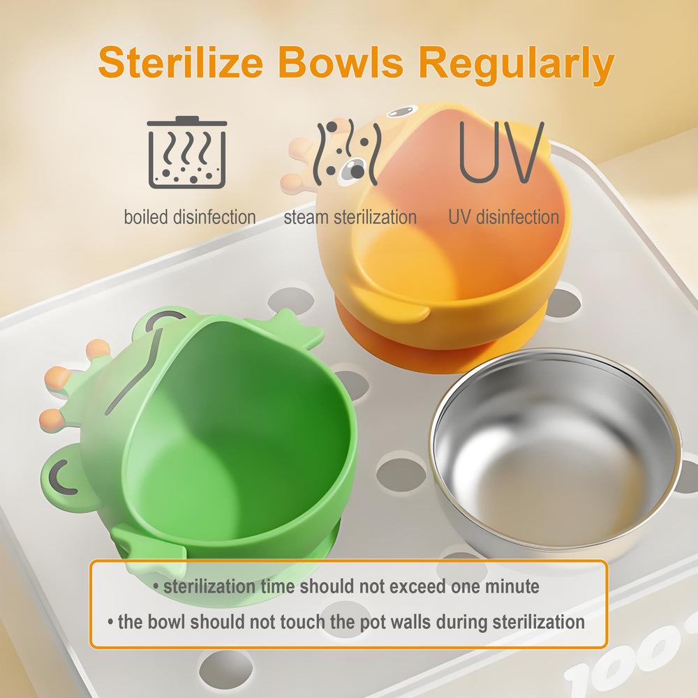 ENERGEVITY duck-design mealtime set encourages independent eating.