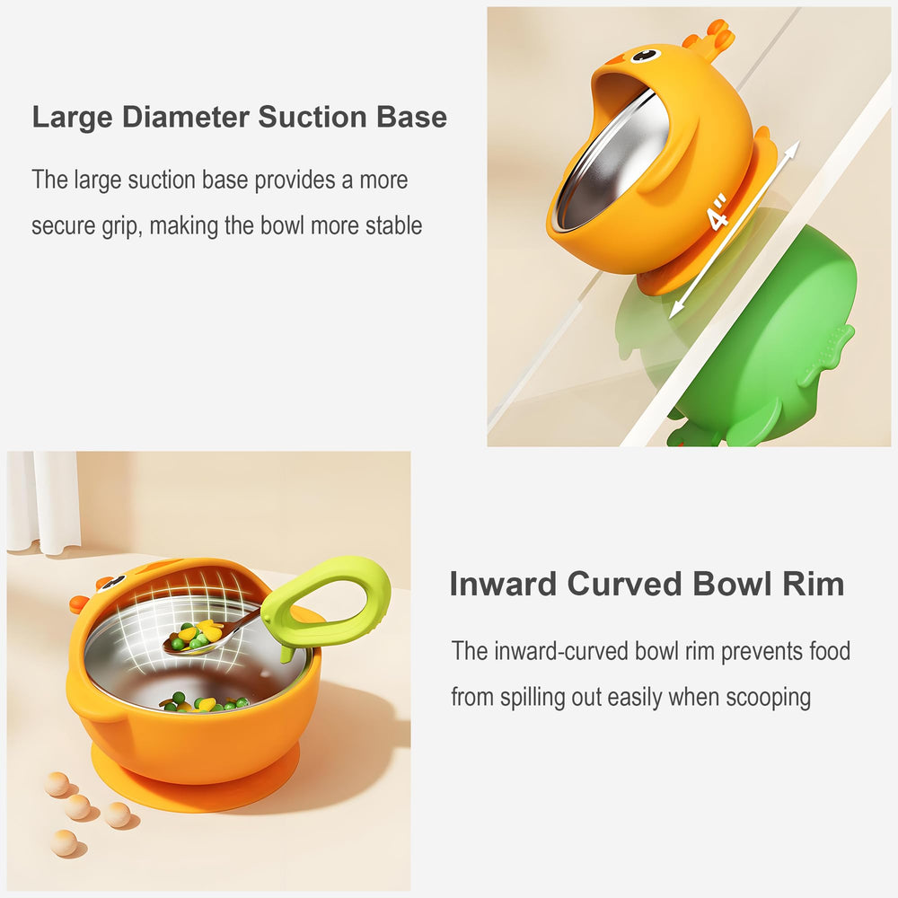 ENERGEVITY suction-base grip keeps bowls stable during self-feeding.