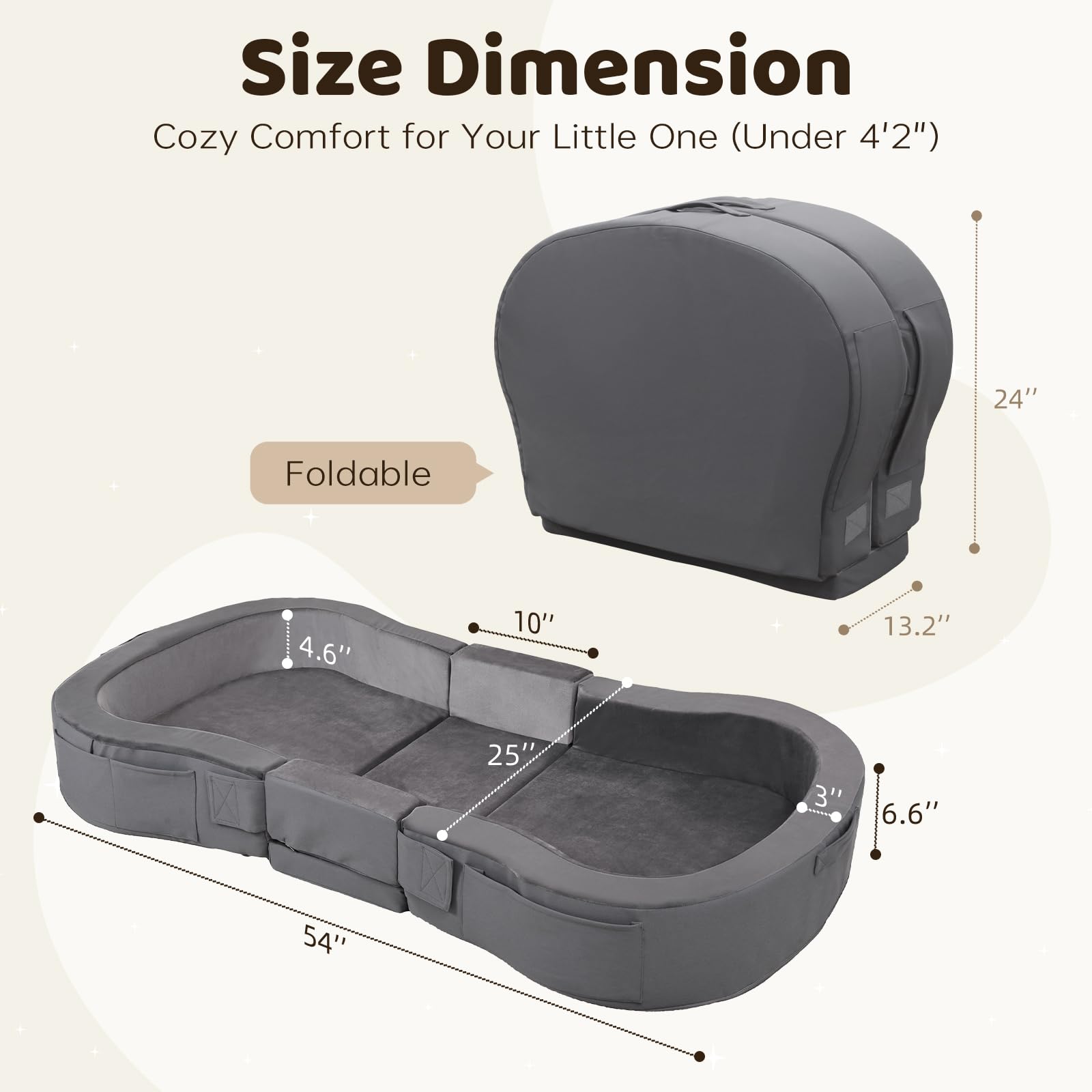 ENITYA toddler bed featuring safety rails for protection