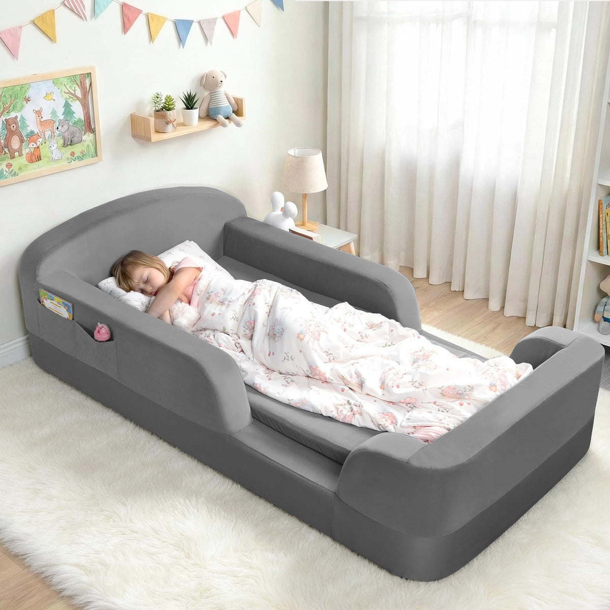 ENITYA toddler floor bed with mattress included for a ready sleep setup.