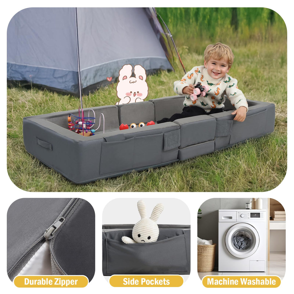 ENITYA Toddler Travel Bed compact and lightweight at 6.85 lbs.