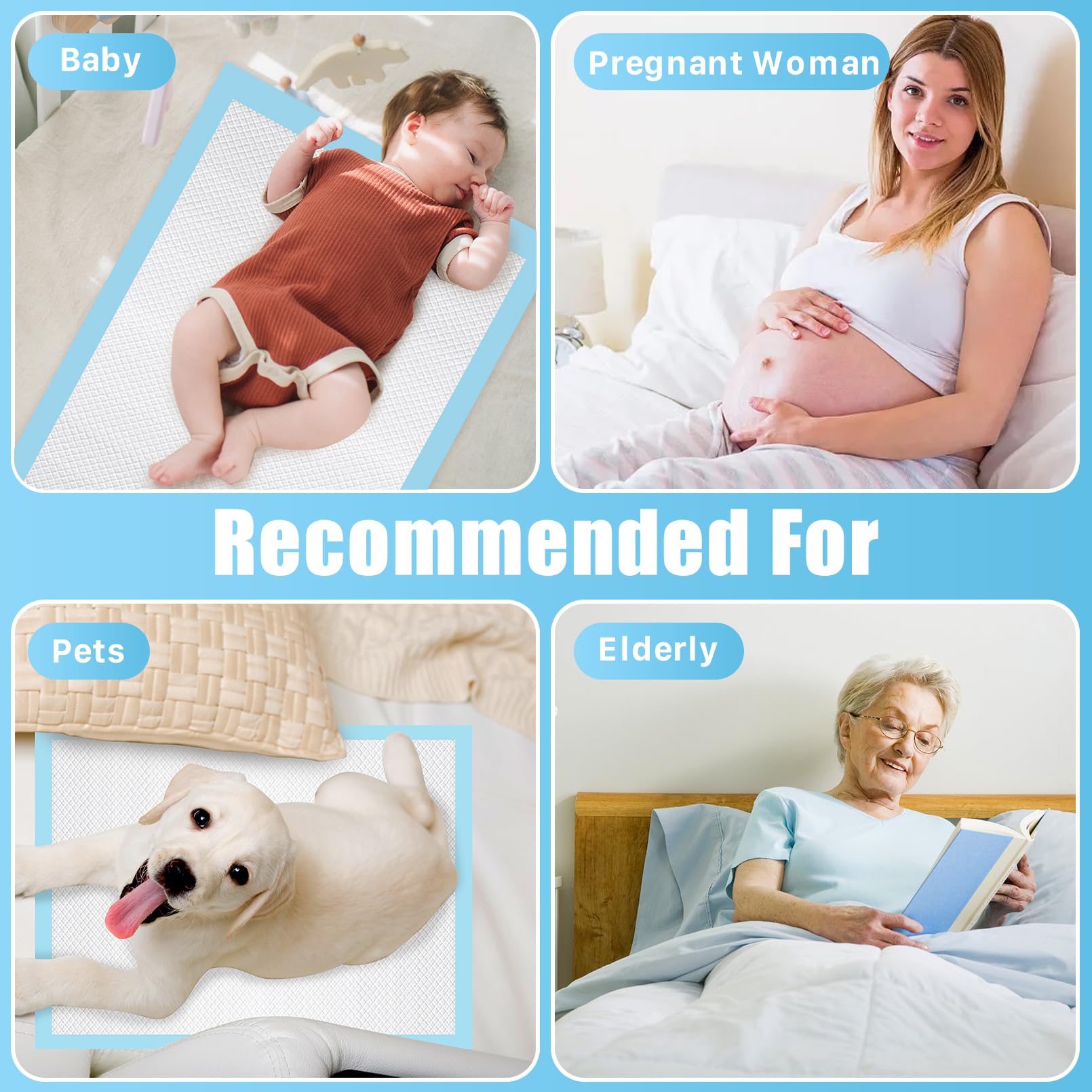 Enjamyo disposable underpads suitable for home care and on the go.