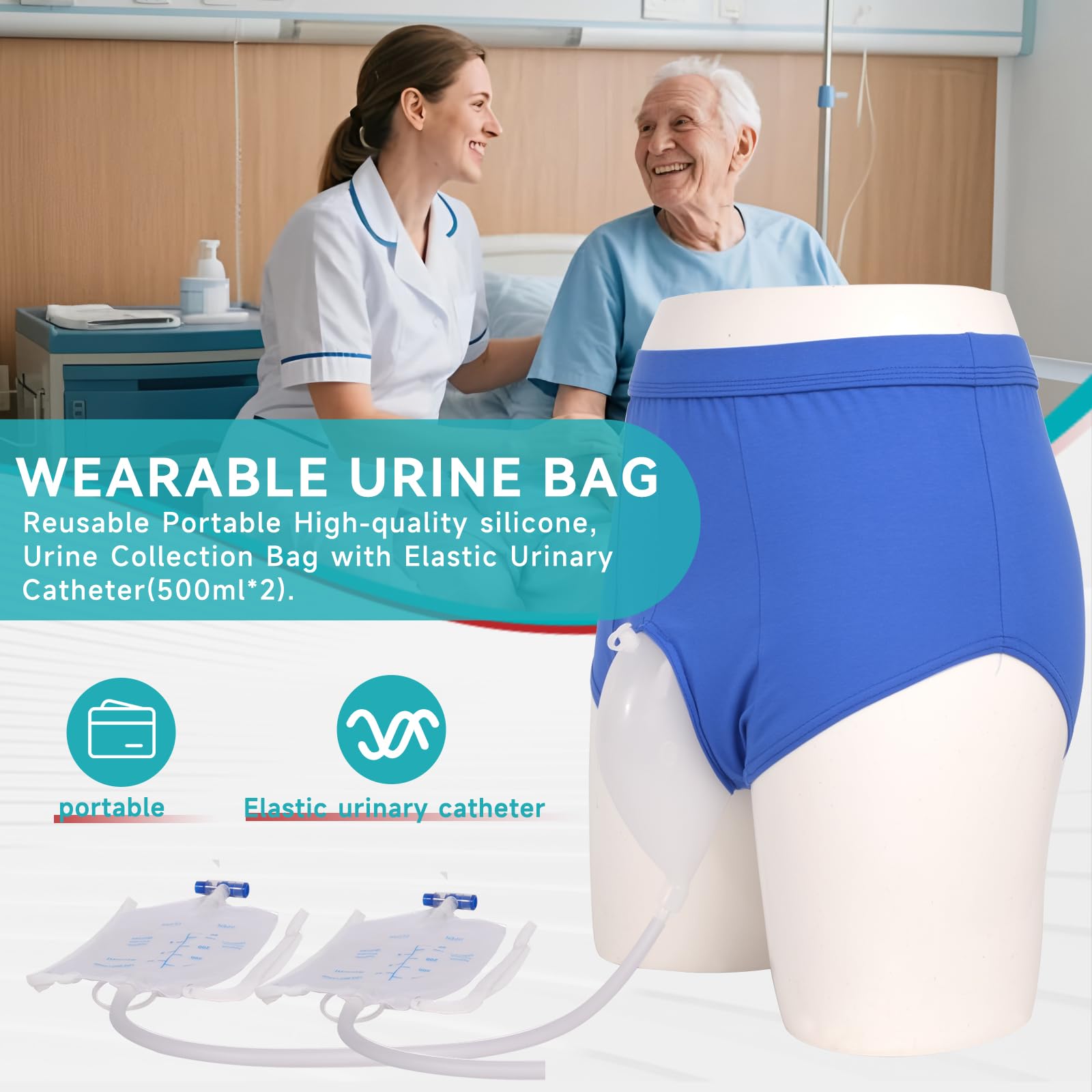 ENLUNTRA portable external catheter designed for mobility