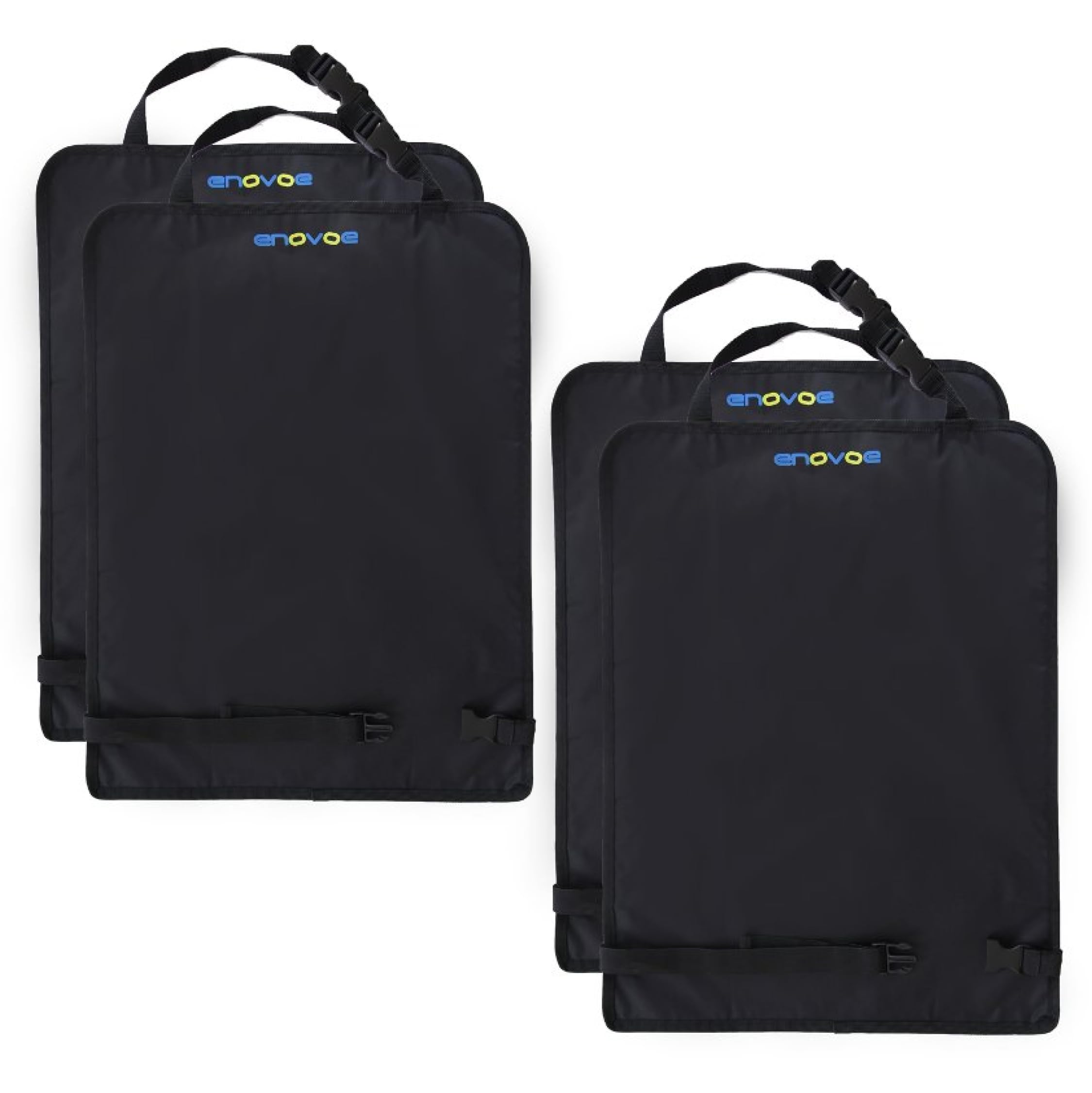 Enovoe back seat protectors compatible with sedans, SUVs, trucks, and minivans.