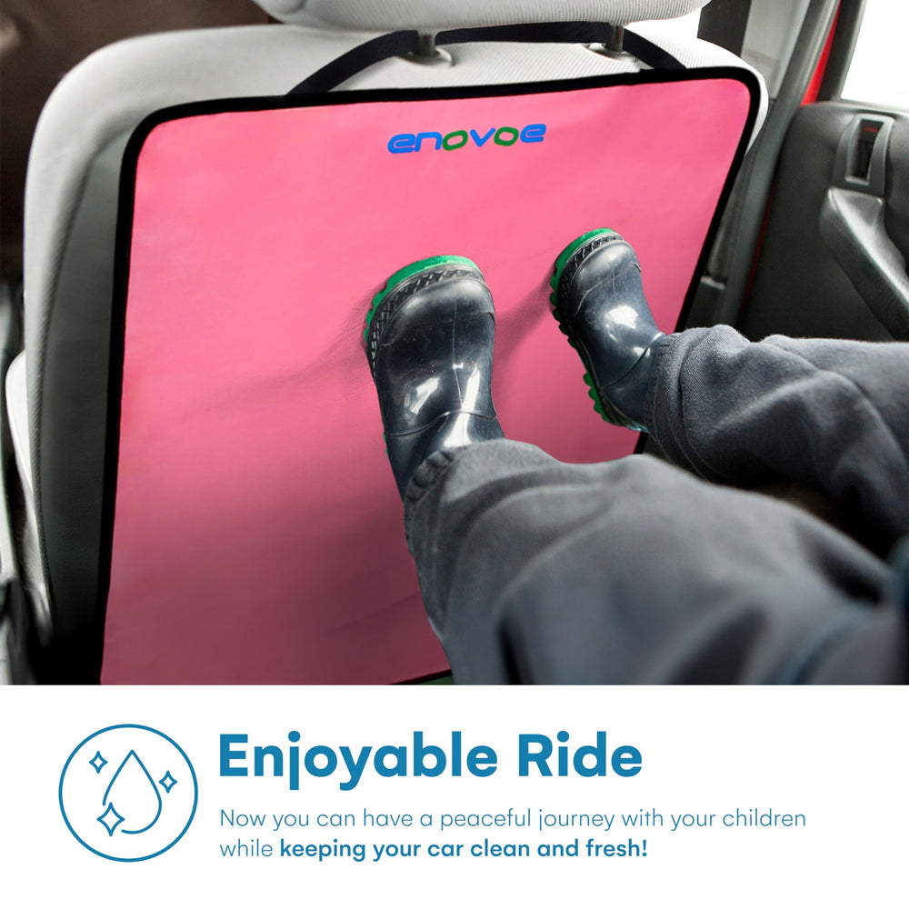 Water-resistant surface of Enovoe Kick Mats cleans easily after spills.