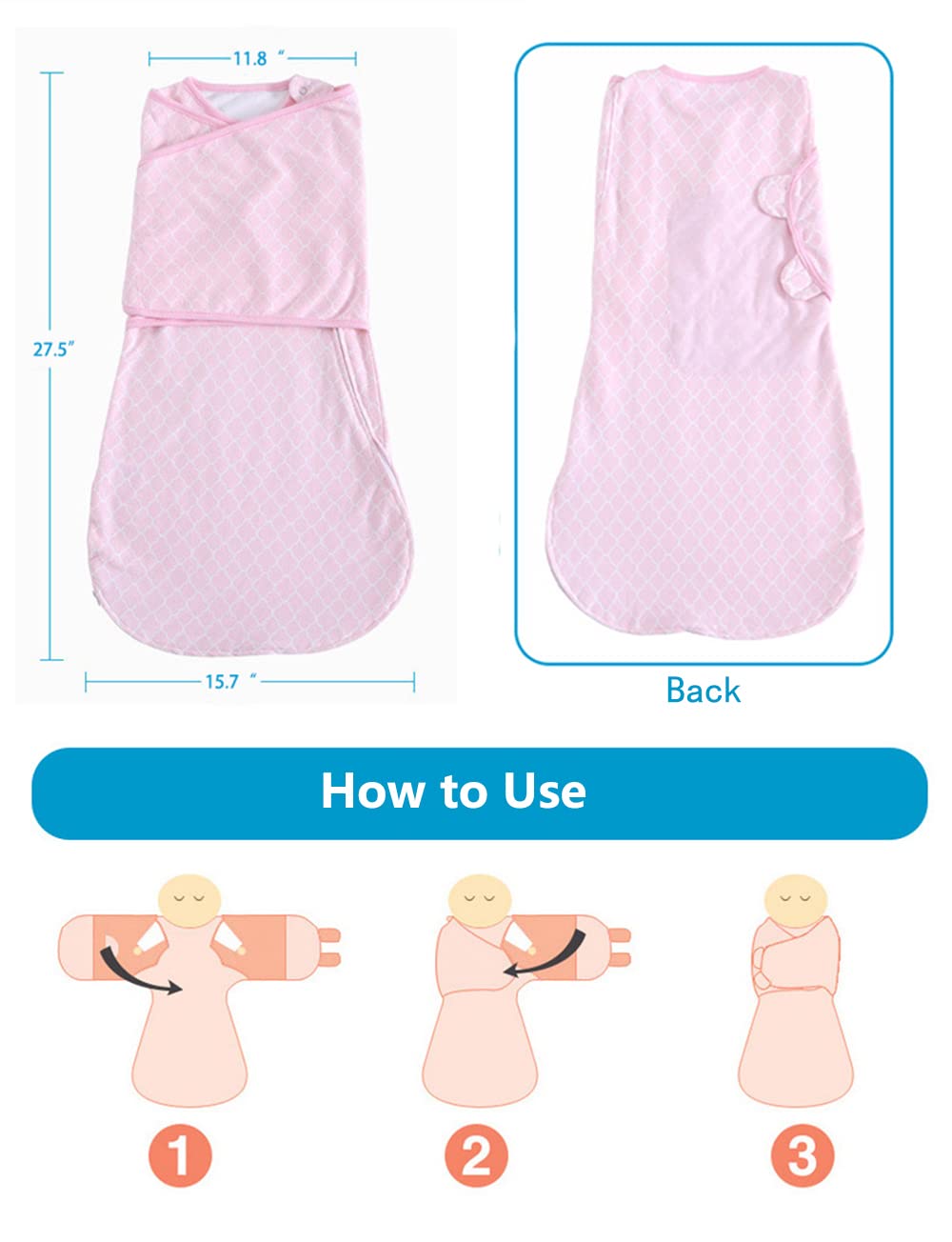 Enrich YLife all-season wearable swaddle sack for year-round use.