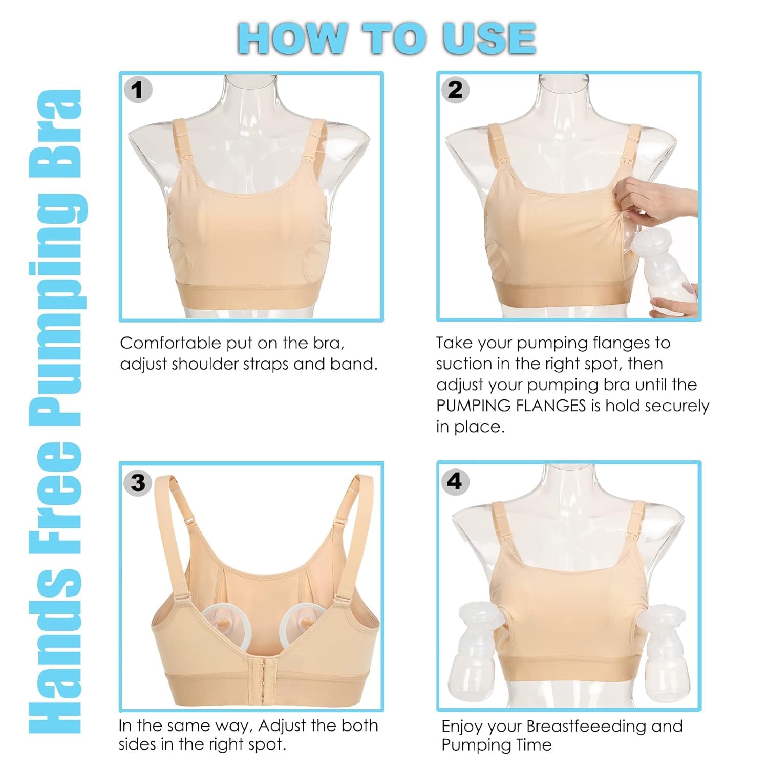 ENSDOAR hands-free pumping bra maternity and nursing versatile use.