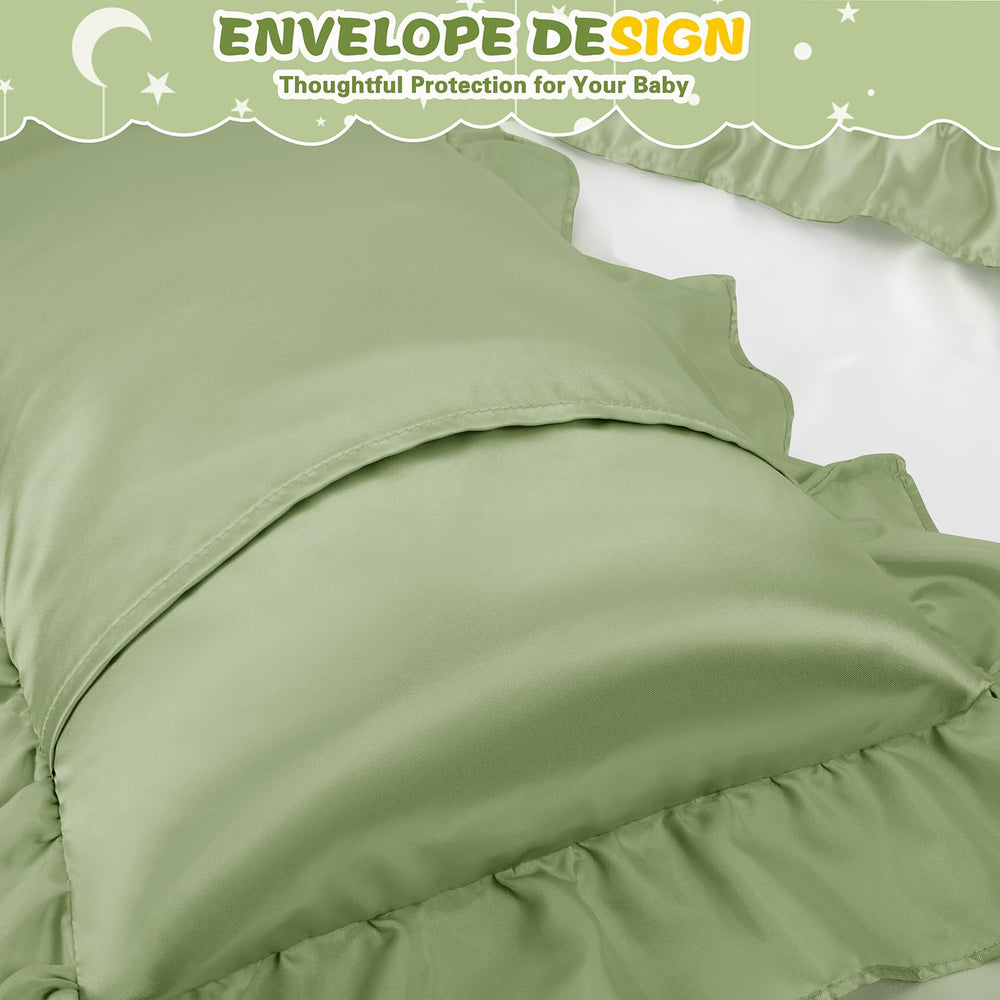 Entisn 3-inch ruffle edge adds decorative charm to bedtime