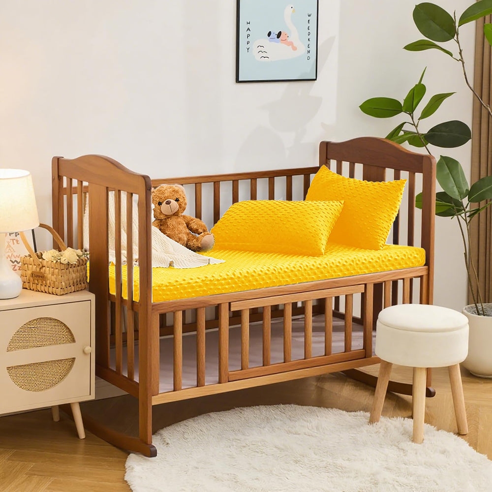 Entisn yellow color option brightens nursery for boys or girls