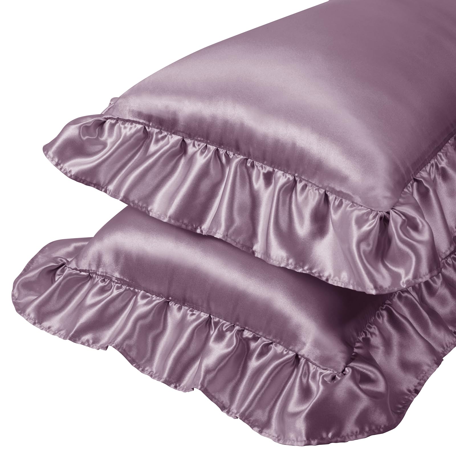 Entisn 2-pack lavender satin pillowcases, durable and easy to care for.