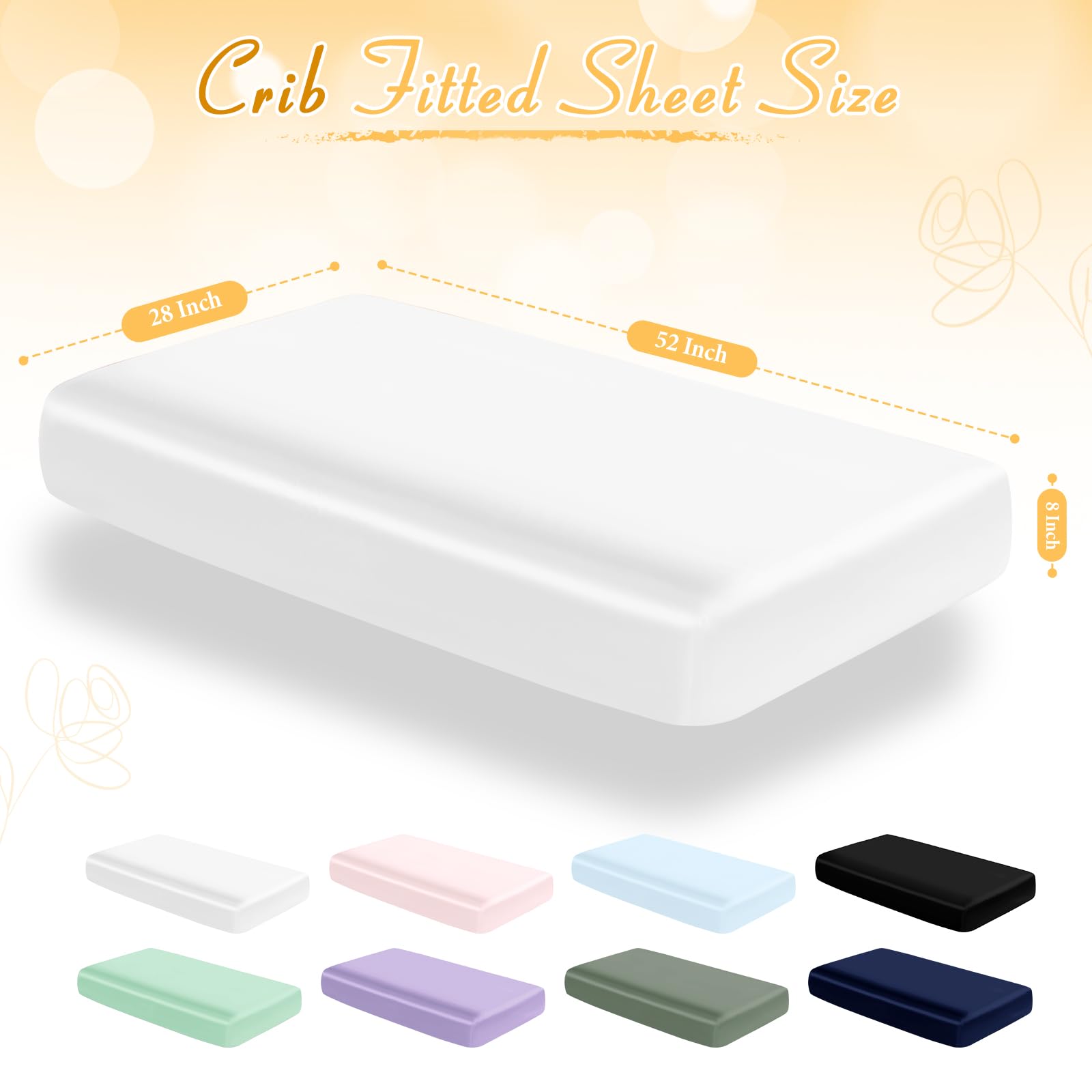 Entisn fully elastic 8-inch pocket keeps sheets snug on standard crib mattresses
