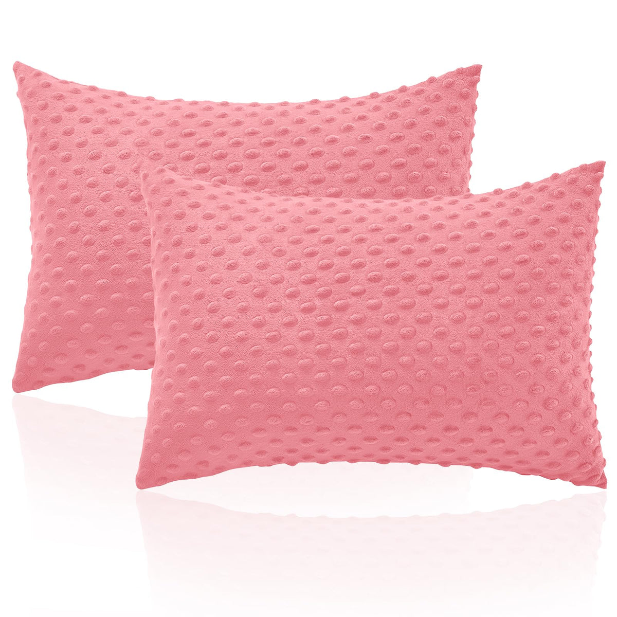 Entisn 13x18 pink toddler pillowcase with soft minky-dot cover for gentle sleep