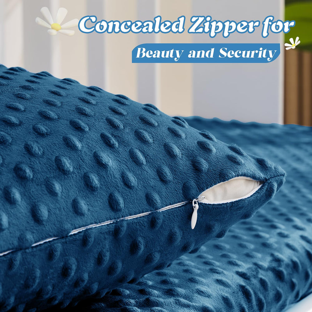 Entisn minky fabric close-up shows plush surface for gentle sleep