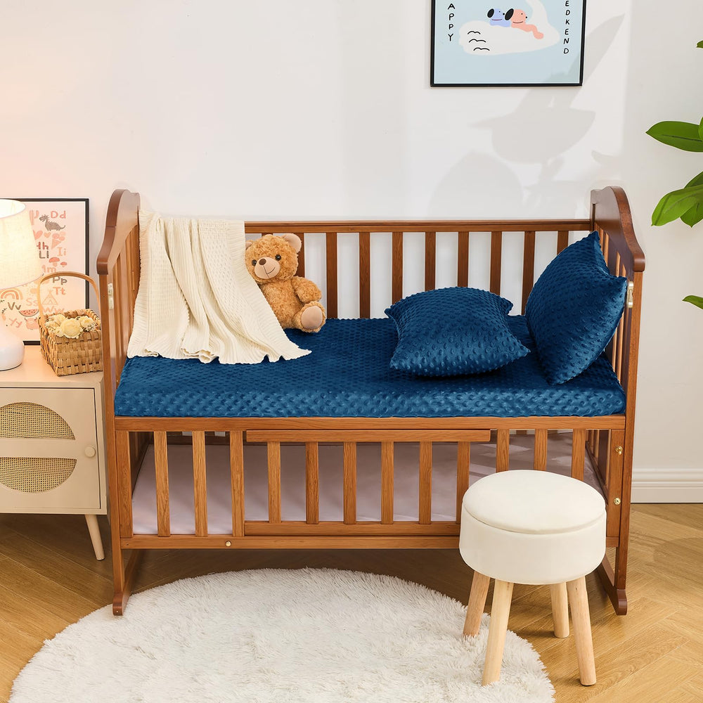 Two-pack Entisn toddler pillowcases in navy for easy rotation