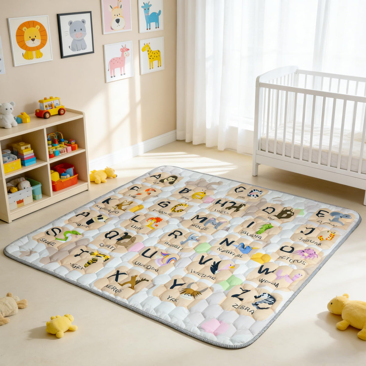 ENVTEK baby play mat 50x50 foldable for travel and storage.