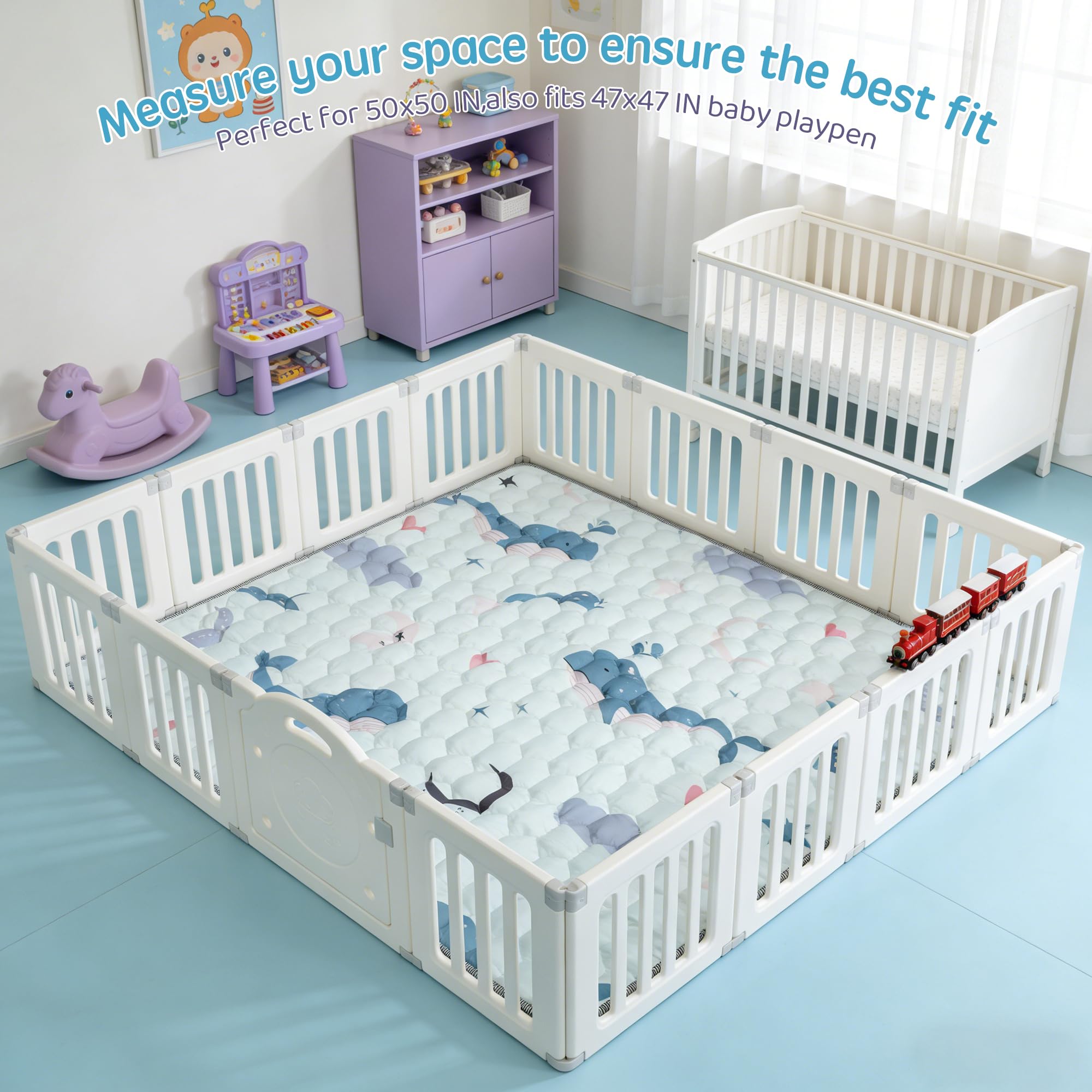 ENVTEK Baby Play Mat non-slip surface helps babies stay steady