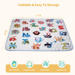 ENVTEK Play Mat folded for travel enables on-the-go play.