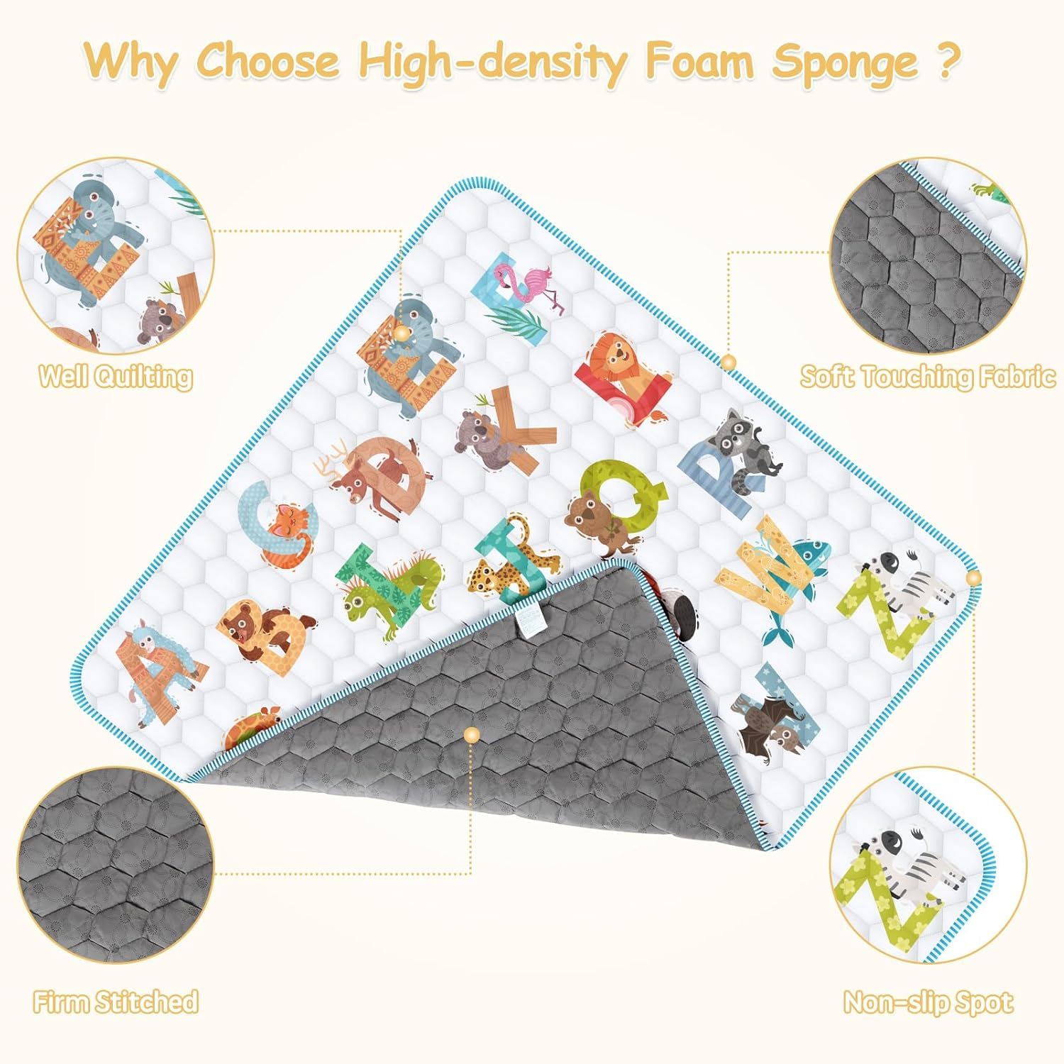 ENVTEK machine-washable play mat for quick cleanup