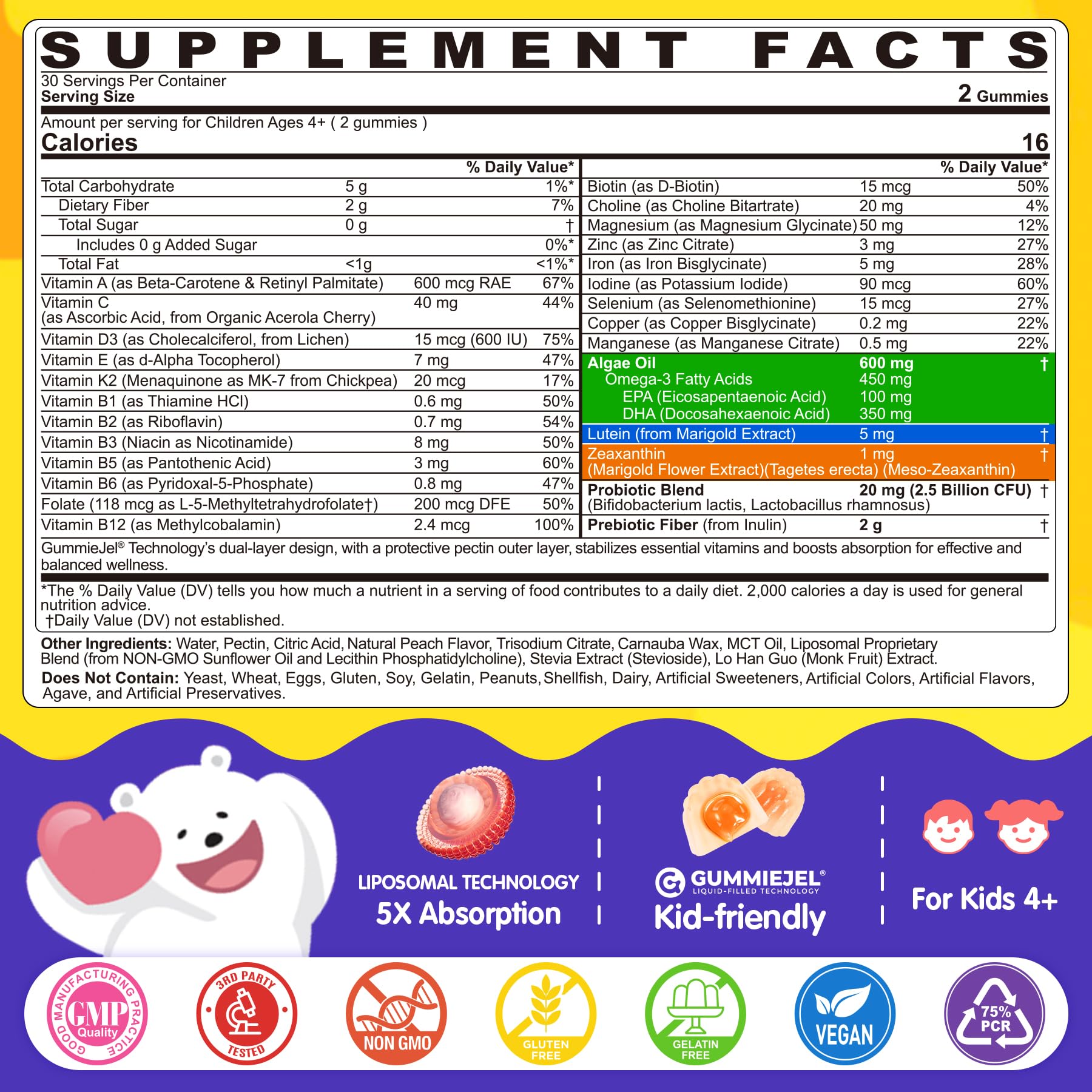 Close-up of EnvyCure gummies highlighting the peach flavor