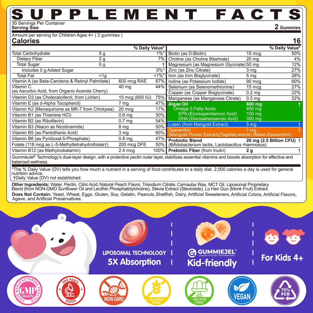 Close-up of EnvyCure gummies highlighting the peach flavor