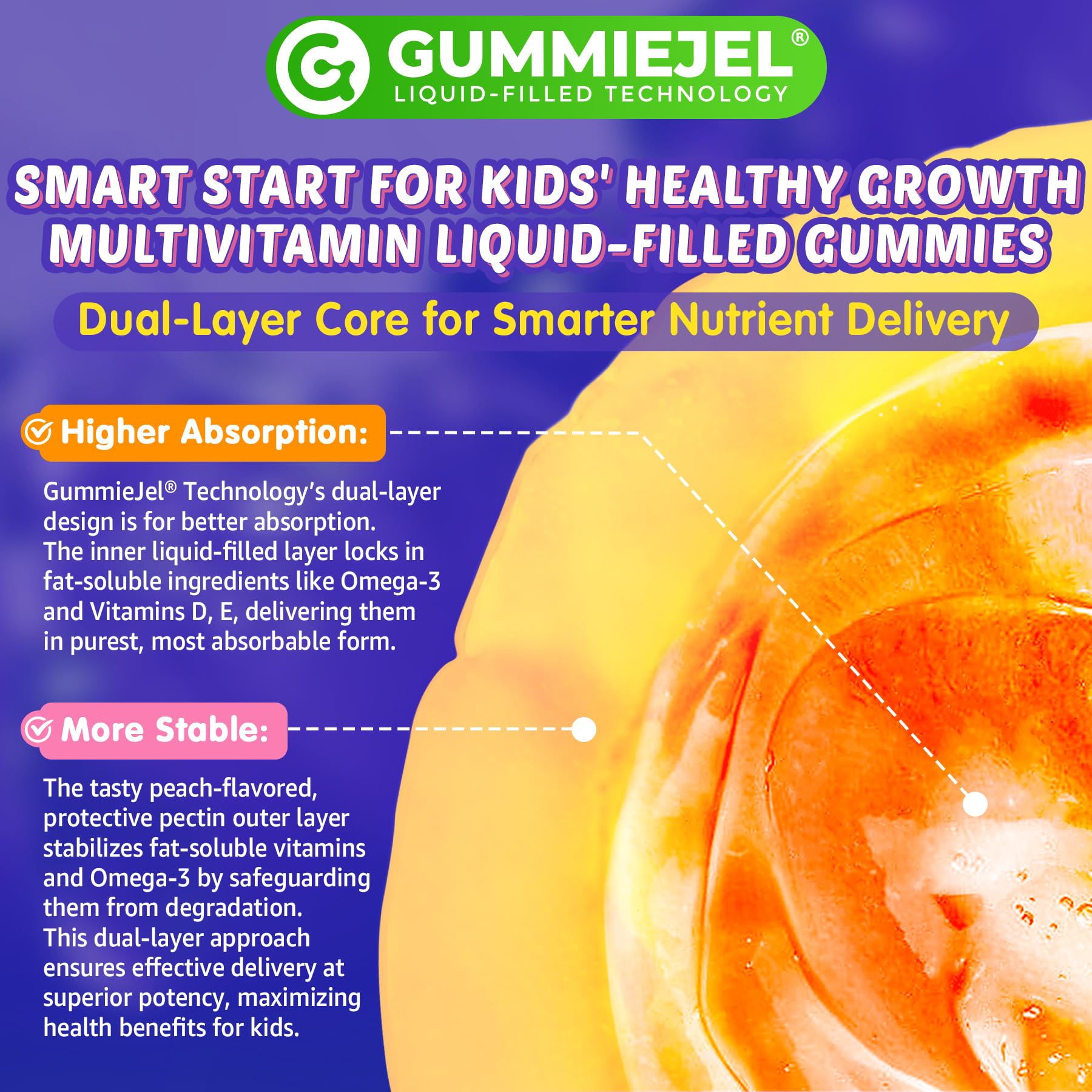 Vegan, sugar-free EnvyCure gummies label for health-conscious families