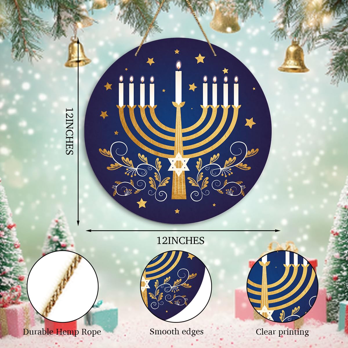 EODFFSGF Chanukah wall sign ornament enhances living spaces.