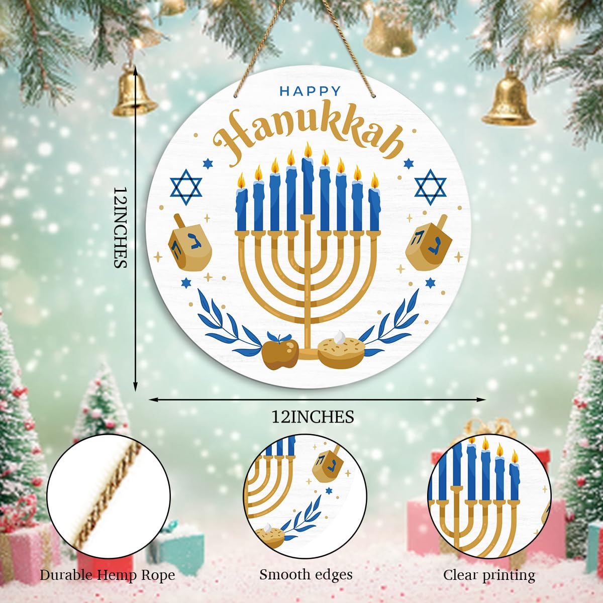 EODFFSGF Hanukkah sign for bedrooms and living rooms adds festive charm.