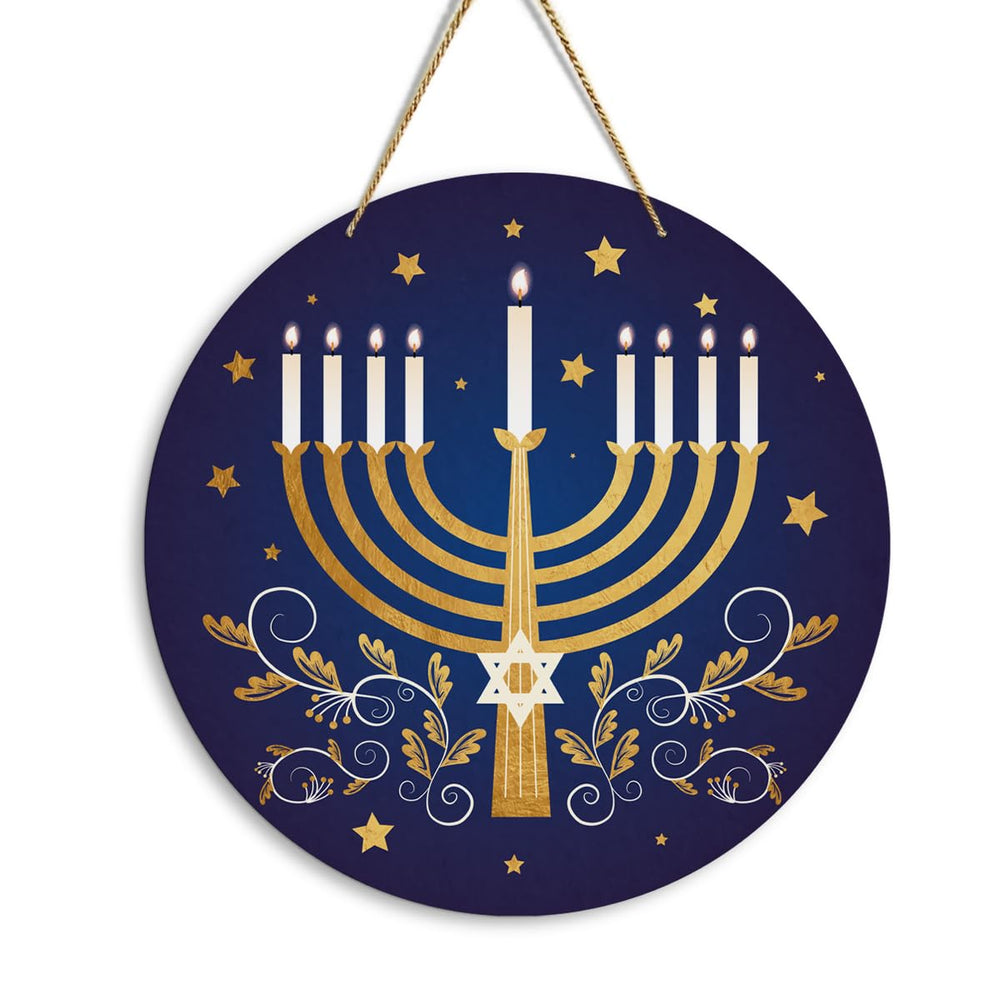 EODFFSGF Hanukkah wall decor wood for festive home ambiance.