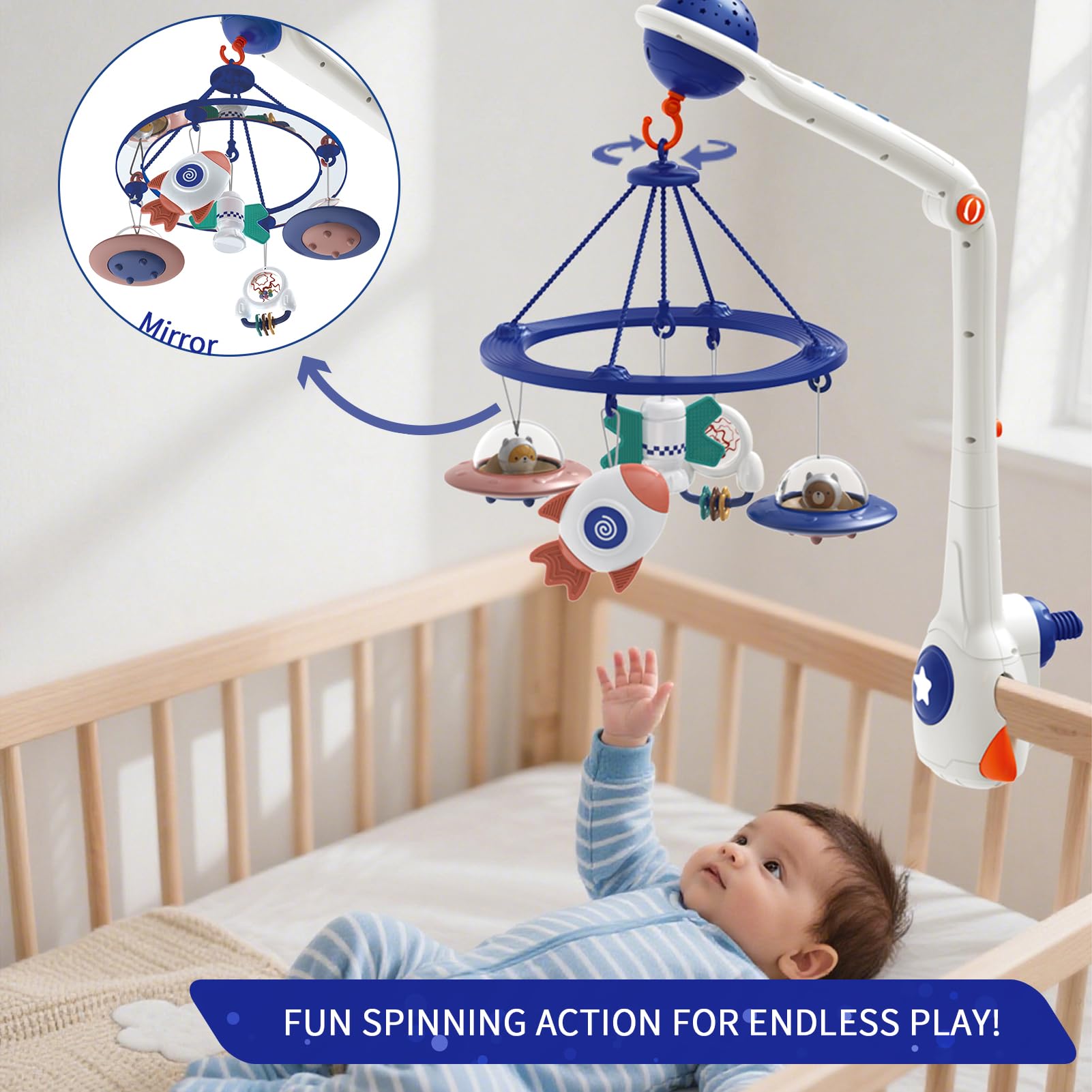 EonianHolme space mobile teether toys safe removable for little hands