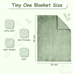 Eonkasp sage striped baby blanket in nursery decor