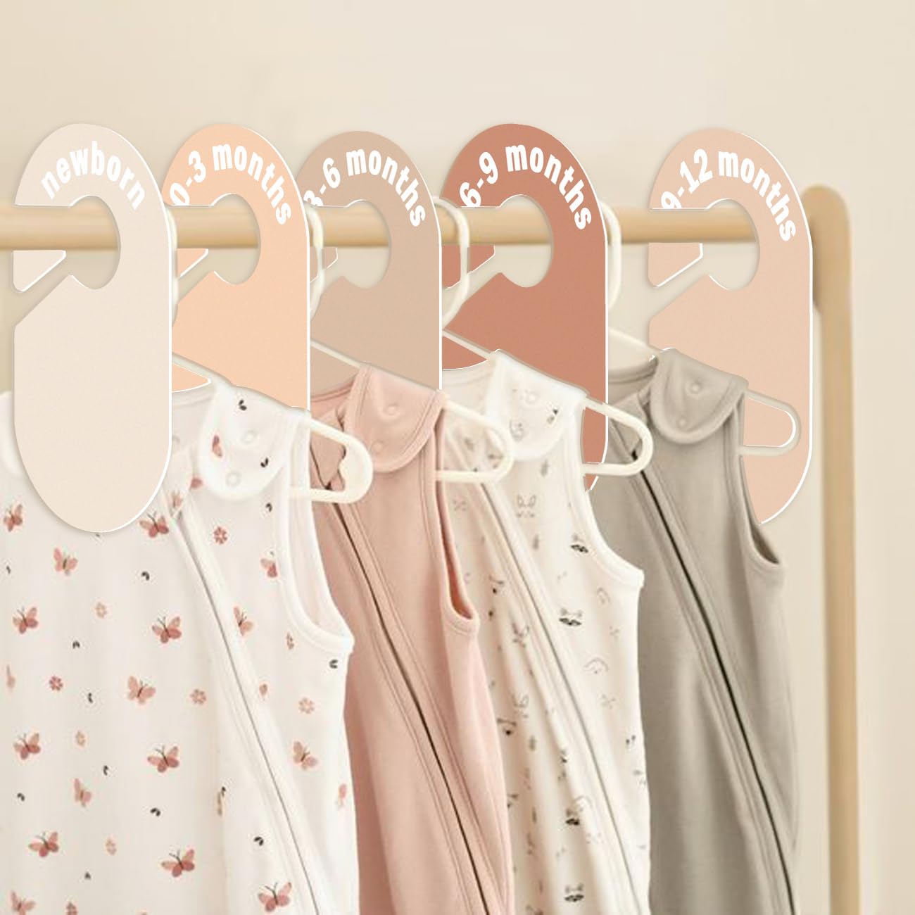 Eoscasely wardrobe organizer complements nursery decor with neutral tones.