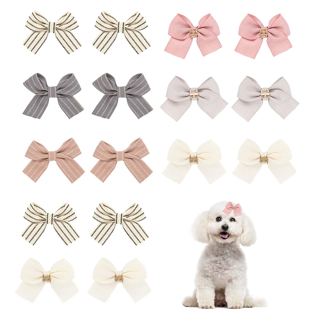 EPBRVV girl dog bows with secure clips for wiggly pets