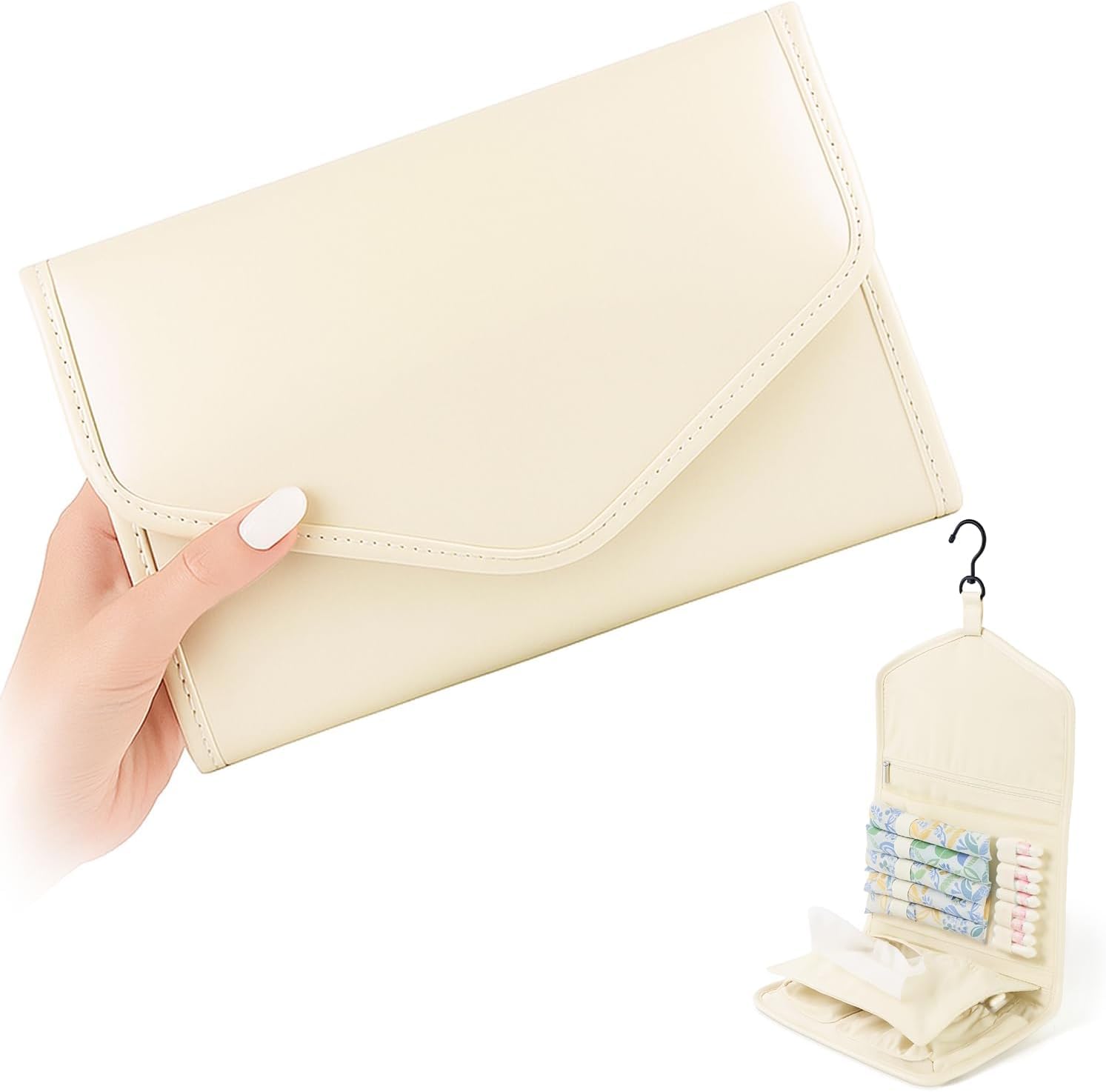 EPEDAL24 sanitary napkin storage bag main compartment keeps essentials organized on the go.