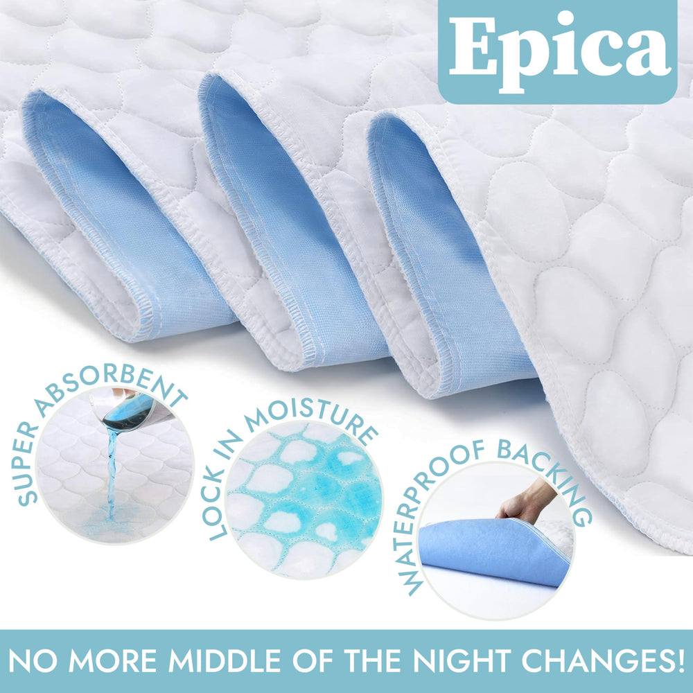 Epica bed pads absorbent core provides reliable overnight protection