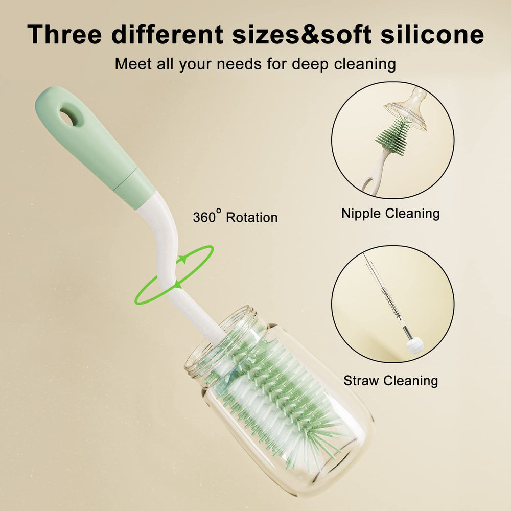 ePiiChua 360-degree rotation bottle cleaner cleans every contour.