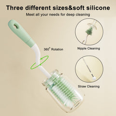 ePiiChua 360-degree rotation bottle cleaner cleans every contour.