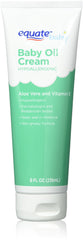 Equate Aloe & Vitamin E Baby Oil Cream bottle for gentle baby skin moisture