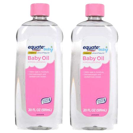 Equate Baby hypoallergenic oil bottle for gentle skin hydration