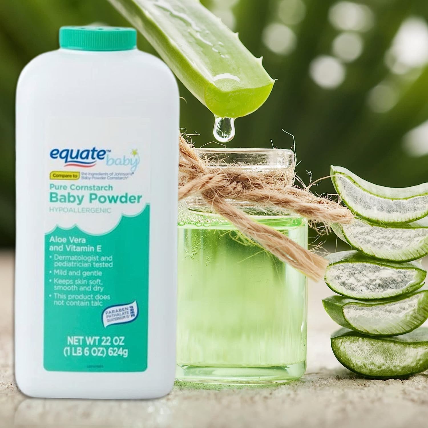 Equate delicate-soft-skin after shower scene evokes comfort and quick absorption.