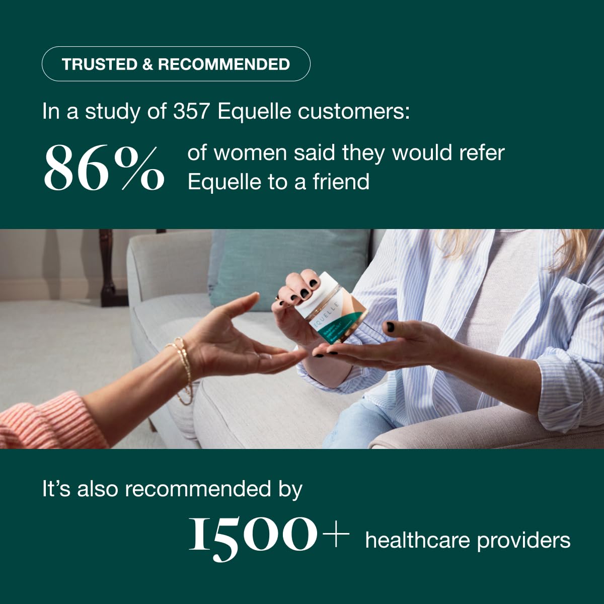 Equelle label details show S-Equol content and dosage.