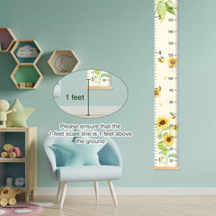 EQUNROY growth chart wall dual scale measurements in cm and inches for global use.