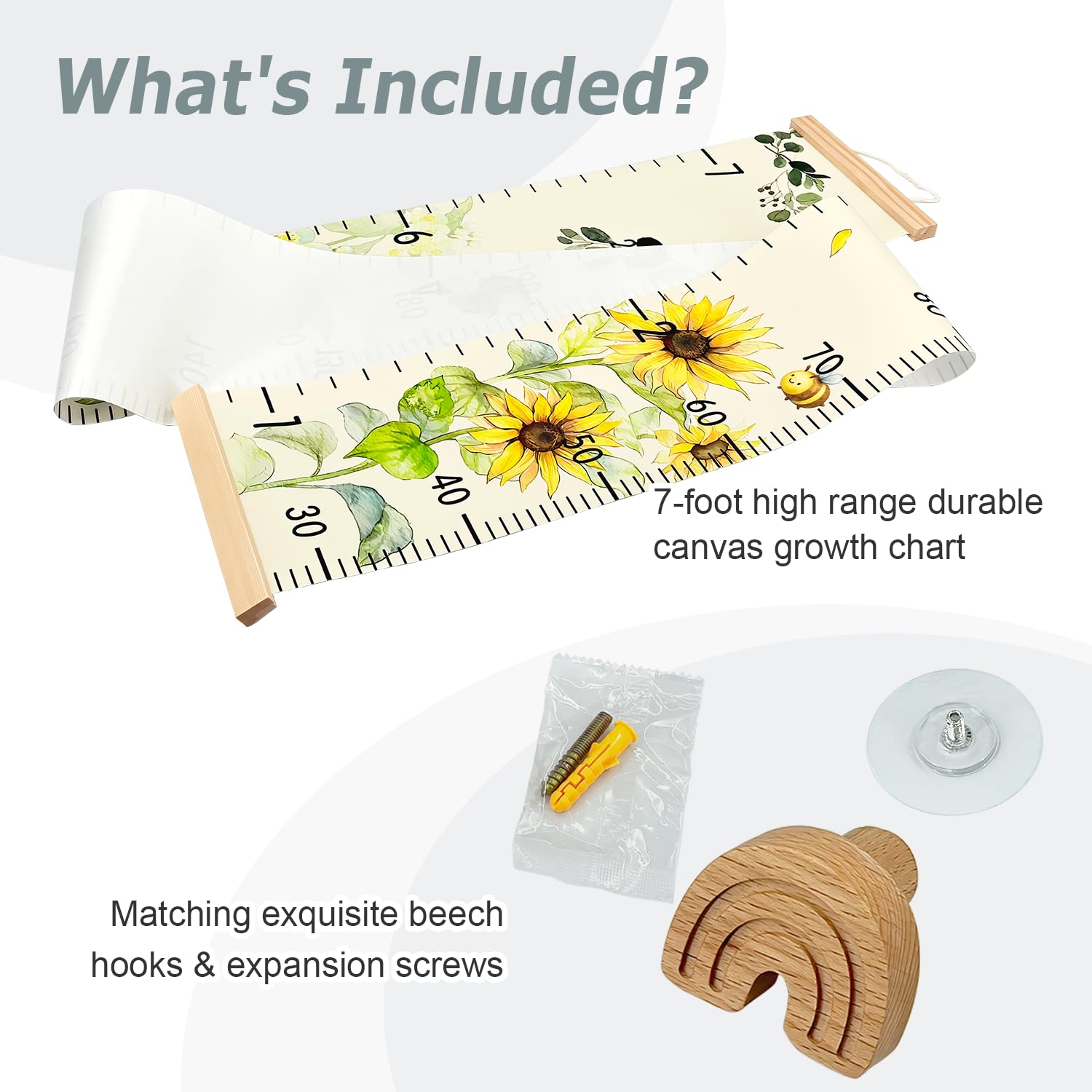 EQUNROY growth chart wall waterproof canvas with fade-resistant ink for lasting decor.