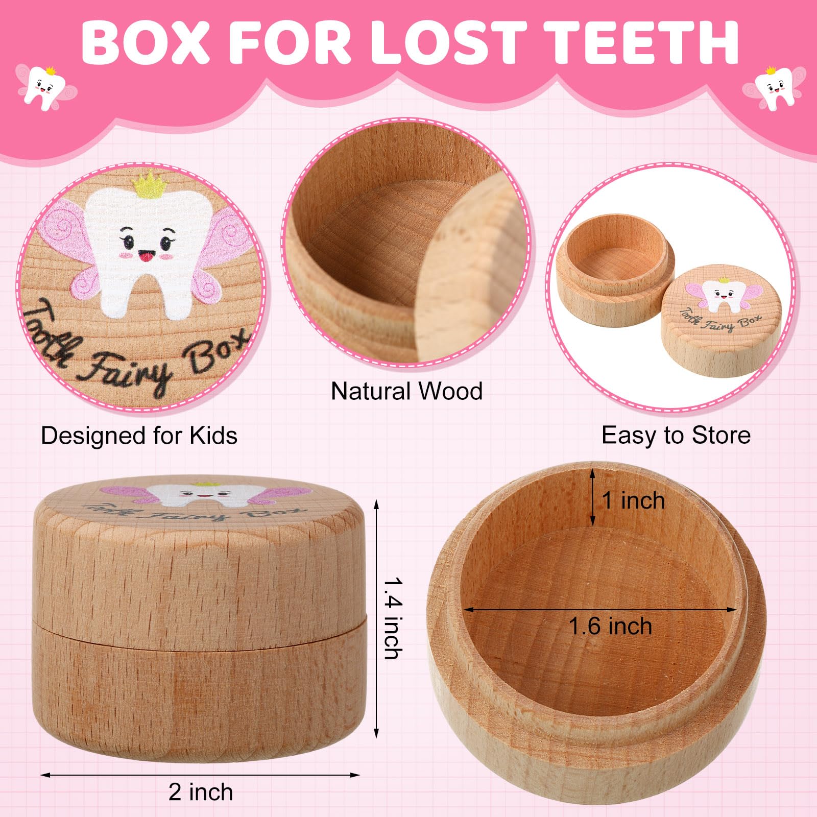 Equsion tooth fairy coin pink with gold foil finish for a special reward.
