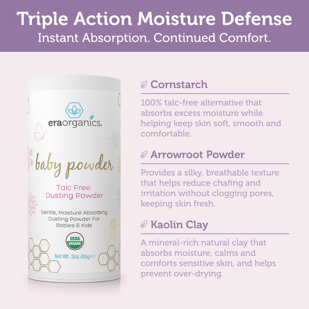Era Organics Calendula soothing properties shown for gentle baby skin comfort.