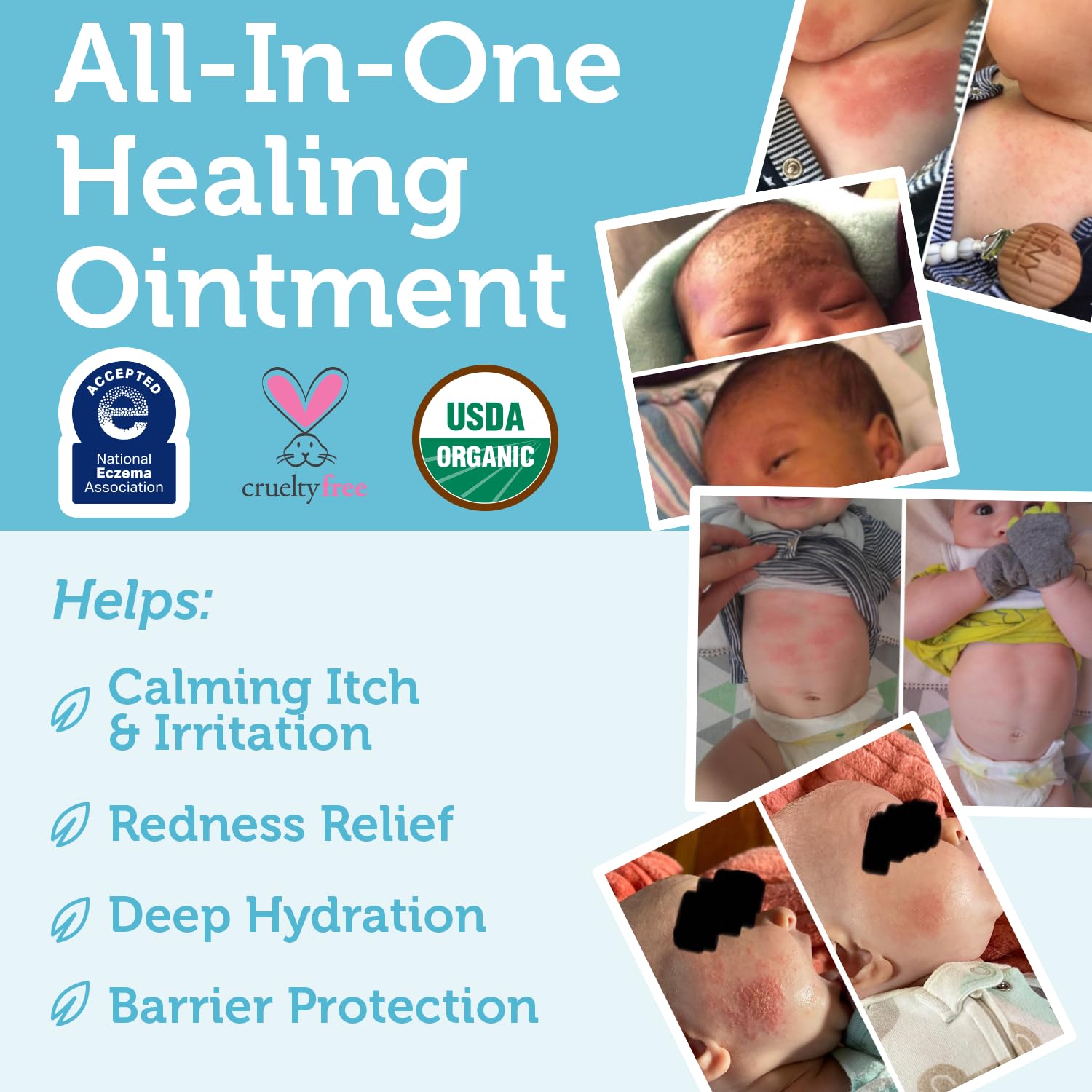 Era Organics Healing Ointment all-in-one use shows head-to-toe baby care.
