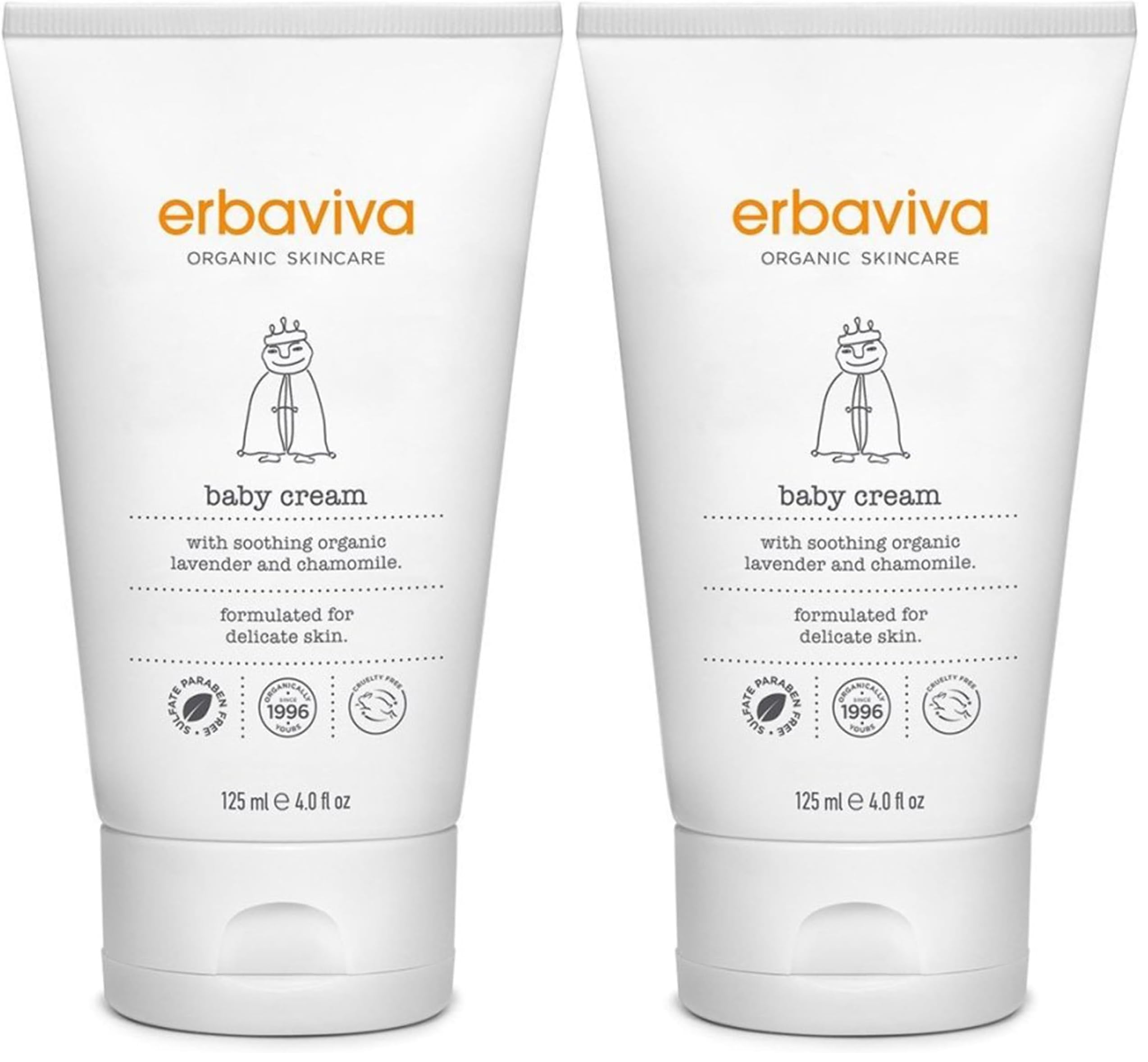 erbaviva Baby Cream pack shot shows gentle, all-day hydration for delicate skin.